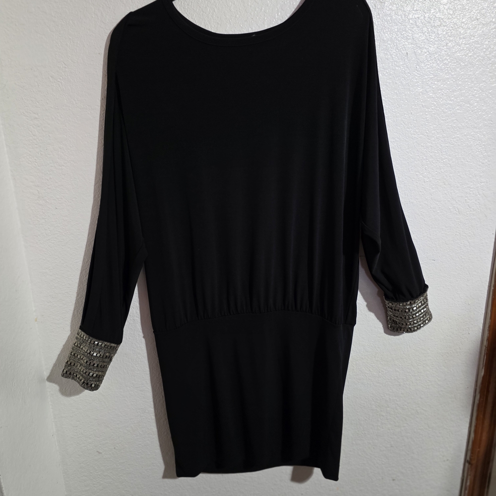 Black Dress with Silver Accents